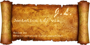 Jentetics Lívia névjegykártya